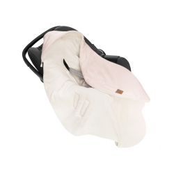 BILSTOLPOSE LIN DOBBELTSIDIG - White &amp; Powder Rose