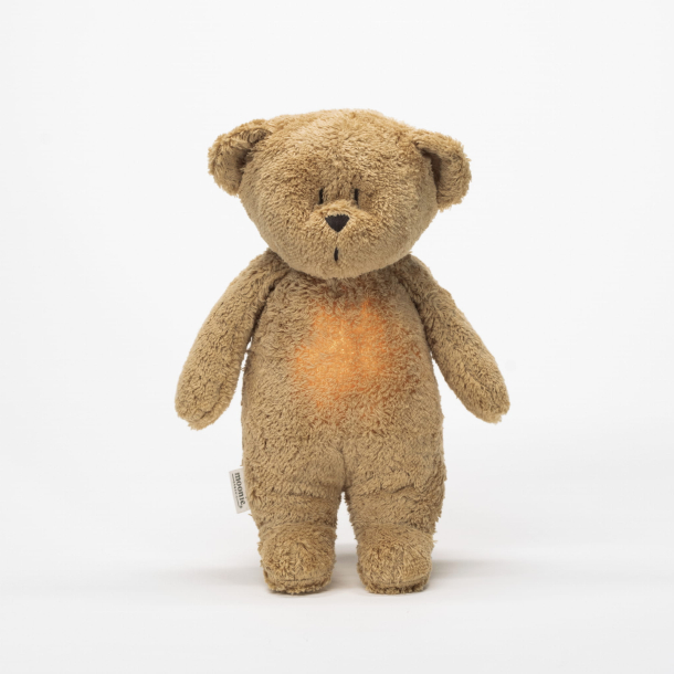 MOONIE FRIEND 2.0 ORGANIC CAPPUCINO NATUR Sovebamse med lyd og nattlampe