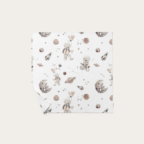 2-pack SWADDLE MUSSELIN / GULPEKLUT - SPACE TEDDY