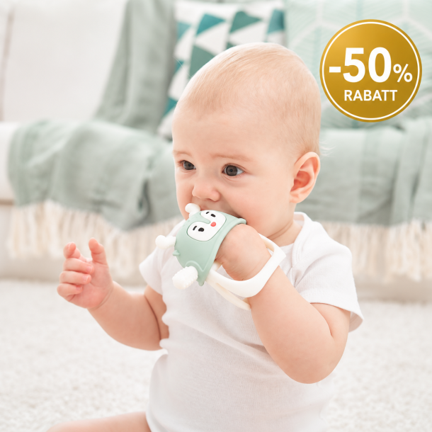 BITELEKE Reindeer BLUE, Smily Mia Buddy Never Drop Silicone Baby Teething Toy 