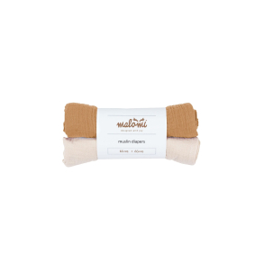 2-pack SWADDLE / GULPEKLUT - Muslin diapers caramel&sand