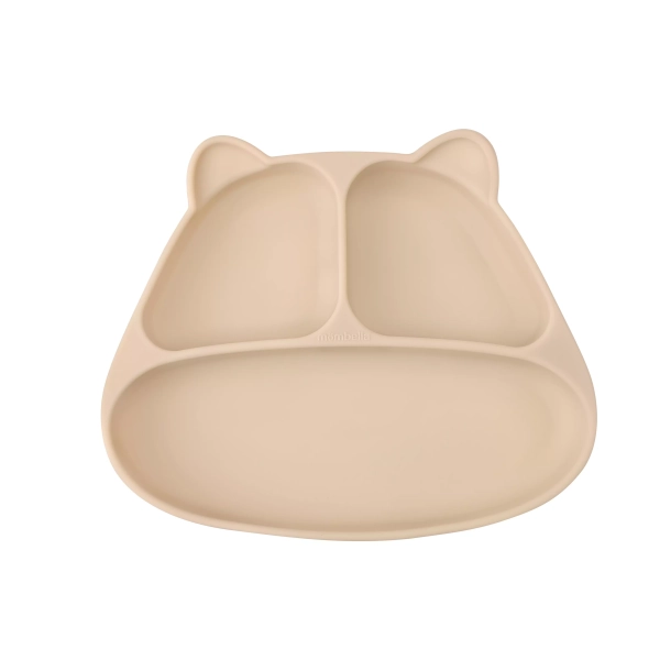MOMBELLA Panda tallerken med sugekopp - SAND