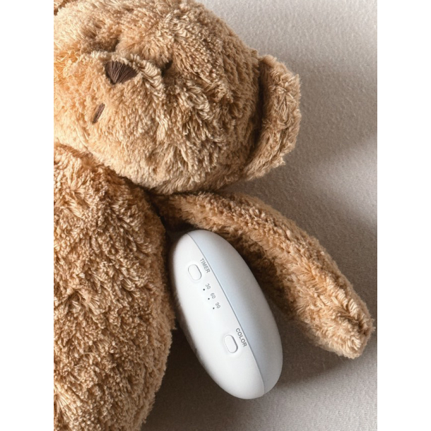MOONIE FRIEND 2.0 ORGANIC CAPPUCINO NATUR Sovebamse med lyd og nattlampe