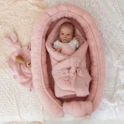 Musselin Sovepose (Babywrap) &amp; Babydyne 2i1 - OLD PINK
