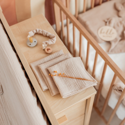 3-pack MUSSELIN GULPEKLUT - SAND 35x35cm