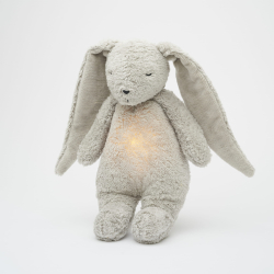 MOONIE KANIN 2.0 ORGANIC GRAY NATUR Sovebamse med lyd og nattlampe