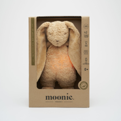 MOONIE KANIN 2.0 ORGANIC CAPPUCINO NATUR Sovebamse med lyd og nattlampe