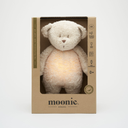 MOONIE FRIEND ORGANIC SAND NATUR Sovebamse med lyd og nattlampe