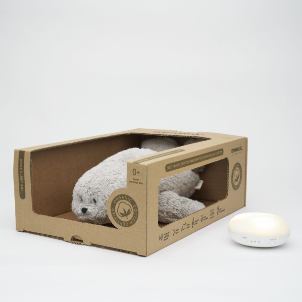 MOONIE SEL  2.0 ORGANIC GRAY Sovebamse med lyd og lys
