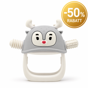 BITELEKE Reindeer GREY, Smily Mia Buddy Never Drop Silicone Baby Teething Toy 
