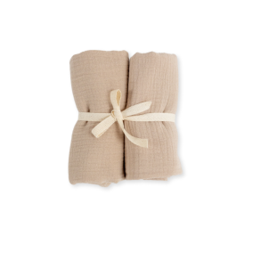 2-pack SWADDLE MUSSELIN / GULPEKLUT 70x70cm - SAND