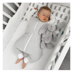 SOVEPOSE/NATTPOSE med ben MUSSELIN + BLUE  (116-128cm)