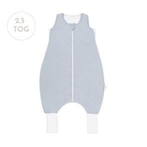 SOVEPOSE/NATTPOSE med ben MUSSELIN + BLUE  (116-128cm)