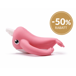 BITELEKE NORA PINK, Smily Mia Nora Narwhal Soft Silicone Teething Toy/Toothbrush with Two Handles 