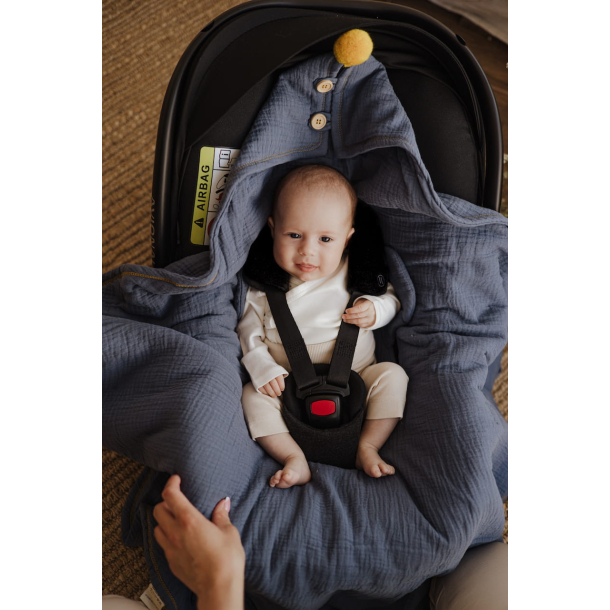 MUSSELIN BILSTOLPOSE / BABYWRAP DENIM 1.5TOG