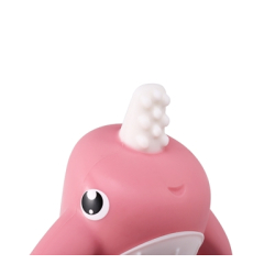 BITELEKE NORA PINK, Smily Mia Nora Narwhal Soft Silicone Teething Toy/Toothbrush with Two Handles 