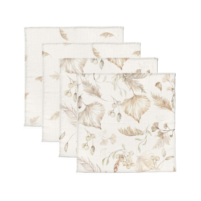 4-pack MUSSELIN GULPEKLUT - ORGANIC COTTON BOHO 30x30cm