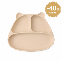 MOMBELLA Panda tallerken med sugekopp - SAND