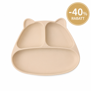 MOMBELLA Panda tallerken med sugekopp - SAND