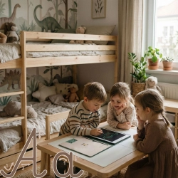 KidBook DINO - Grafisk tegnebrett med oppgavekort for tegning 