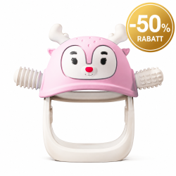 BITELEKE Reindeer PINK, Smily Mia Buddy Never Drop Silicone Baby Teething Toy 
