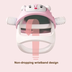 BITELEKE Reindeer PINK, Smily Mia Buddy Never Drop Silicone Baby Teething Toy 