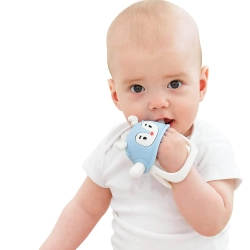 BITELEKE Reindeer BLUE, Smily Mia Buddy Never Drop Silicone Baby Teething Toy 