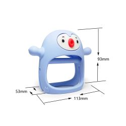 BITELEKE PINGVIN GREY, Smily Mia Penguin Buddy Never Drop Silicone Baby Teething Toy