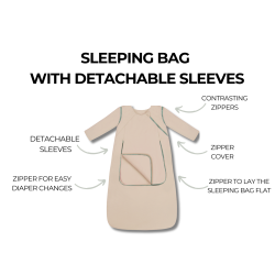 Sovepose med avtakbare armer 6-24mnd PINK 2.5TOG