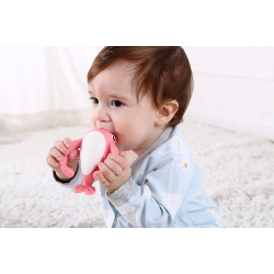BITELEKE NORA Lemon, Smily Mia Nora Narwhal Soft Silicone Teething Toy/Toothbrush with Two Handles 