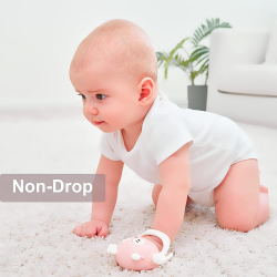 BITELEKE Reindeer PINK, Smily Mia Buddy Never Drop Silicone Baby Teething Toy 