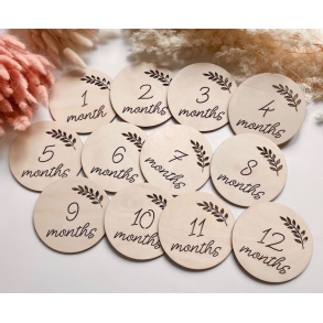 12 stk skilt med mneder (ENGELSK) Milestone - milepl NEW