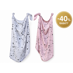 2-pack SWADDLE / GULPEKLUT - Bambus Dots grey&pink