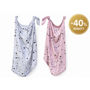 2-pack SWADDLE / GULPEKLUT - Bambus Dots grey&pink
