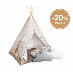 TIPI TELT HAPPY BEAR Premium tipi med lekematte og puter