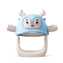 BITELEKE Reindeer BLUE, Smily Mia Buddy Never Drop Silicone Baby Teething Toy 