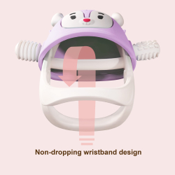 BITELEKE Reindeer PINK, Smily Mia Buddy Never Drop Silicone Baby Teething Toy 