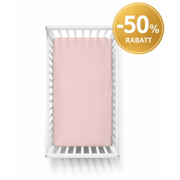 Laken til sprinkelseng 60x120cm Powder Rose