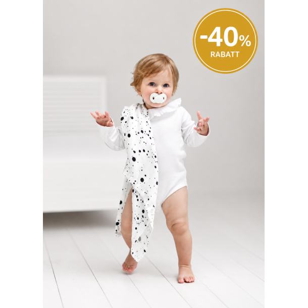 2-pack SWADDLE / GULPEKLUT - Bambus Dots grey&white