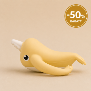 BITELEKE NORA Lemon, Smily Mia Nora Narwhal Soft Silicone Teething Toy/Toothbrush with Two Handles 