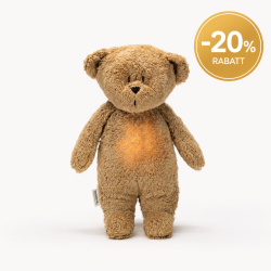 MOONIE FRIEND 2.0 ORGANIC CAPPUCINO NATUR Sovebamse med lyd og nattlampe