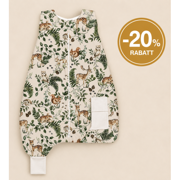 SOVEPOSE/NATTPOSE MED BEN 6-12 mnd ANIMALS GARDEN 2.5TOG