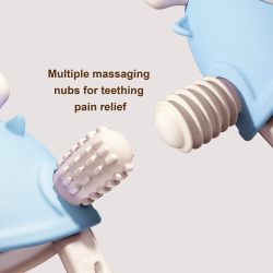 BITELEKE Reindeer BLUE, Smily Mia Buddy Never Drop Silicone Baby Teething Toy 