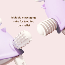 BITELEKE Reindeer BLUE, Smily Mia Buddy Never Drop Silicone Baby Teething Toy 