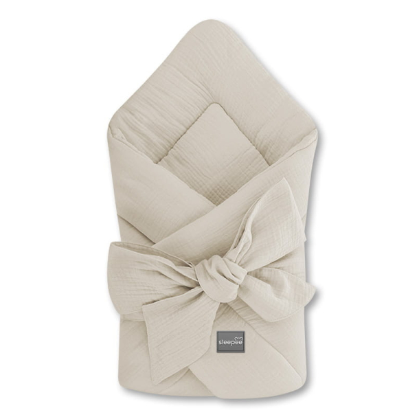 Musselin Sovepose (Babywrap) &amp; Babydyne 2i1 - SAND Sleepee