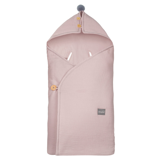MUSSELIN BILSTOLPOSE / BABYWRAP PINK 1.5TOG