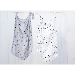 2-pack SWADDLE / GULPEKLUT - Bambus Dots grey&white