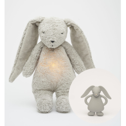 MOONIE PAKKEPRIS Kanin med lyd og lys + Biteleke GRAY