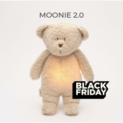 MOONIE FRIEND 2.0 ORGANIC SAND NATUR Sovebamse med lyd og nattlampe  