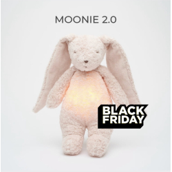 MOONIE KANIN 2.0 ORGANIC ROSA Sovebamse med lyd og lys